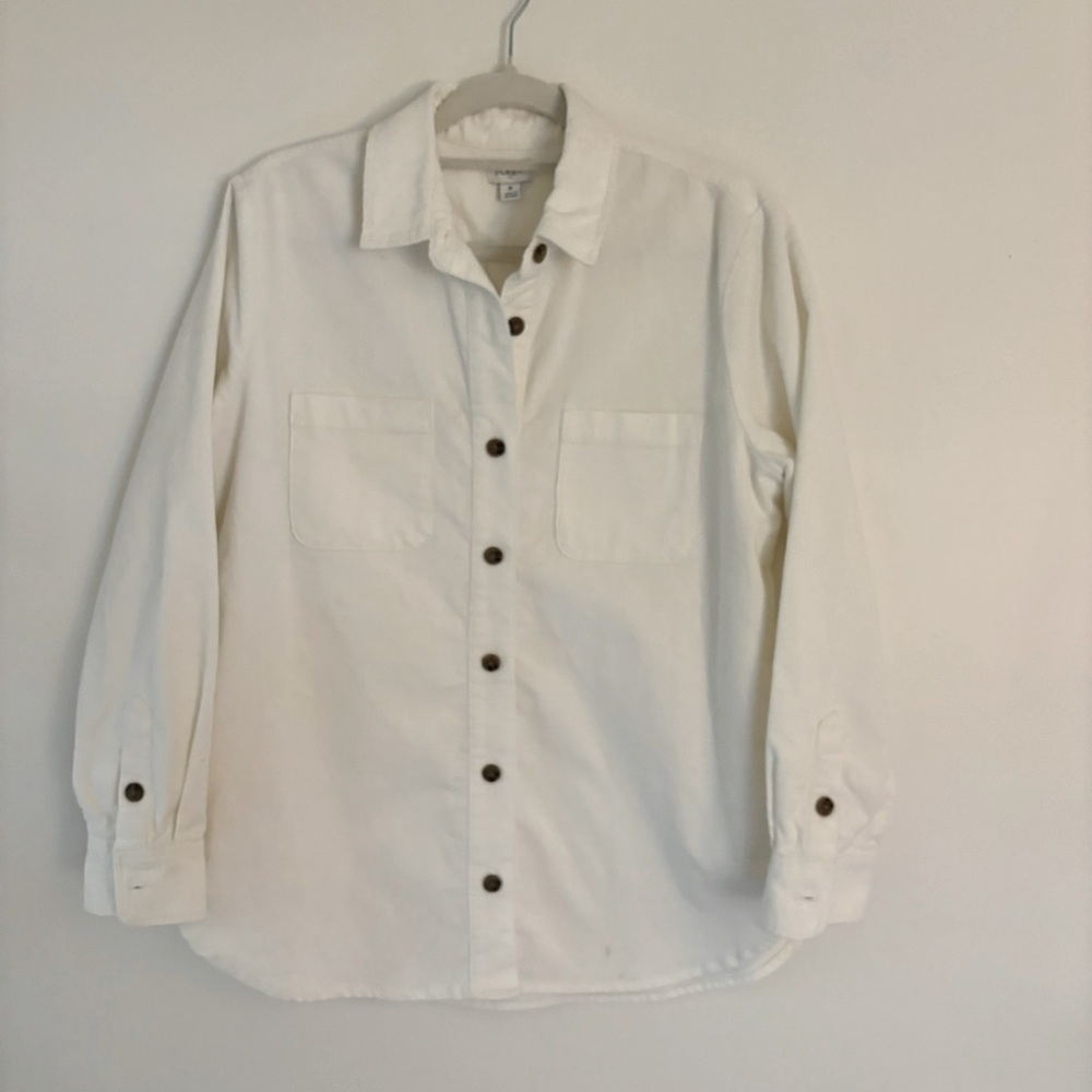 J.CREW cream oversized corduroy button down shirt jacket